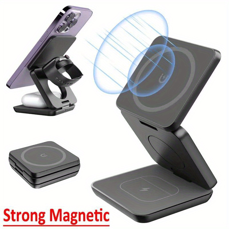 Wireless Charger Watch - Caricabatterie wireless veloce pieghevole 3 in