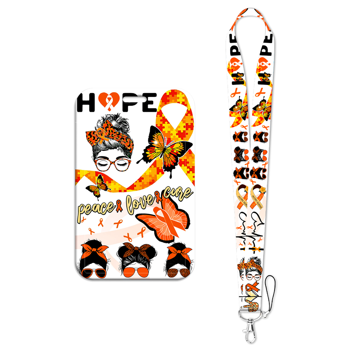 Rugged Sport Strap - Laccetto da collo portachiavi con farfalla