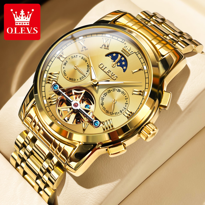 Leather Classic Strap - OLEVS 6617 Orologio meccanico classico da