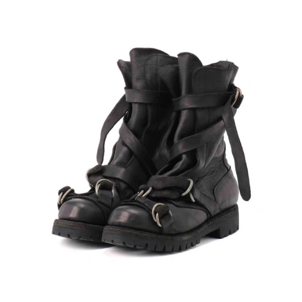 Leather Classic Strap - Stivali da moto in pelle da