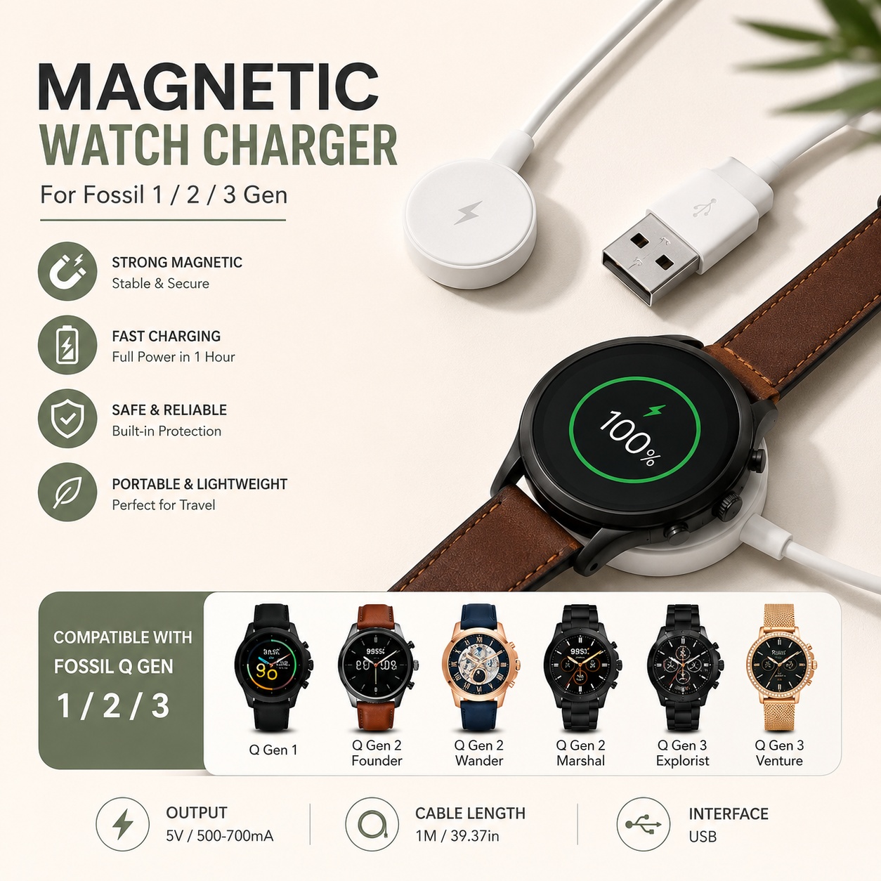 Adattatore USB per caricabatte - Fossil Smartwatch Accessories recensione e prezzo